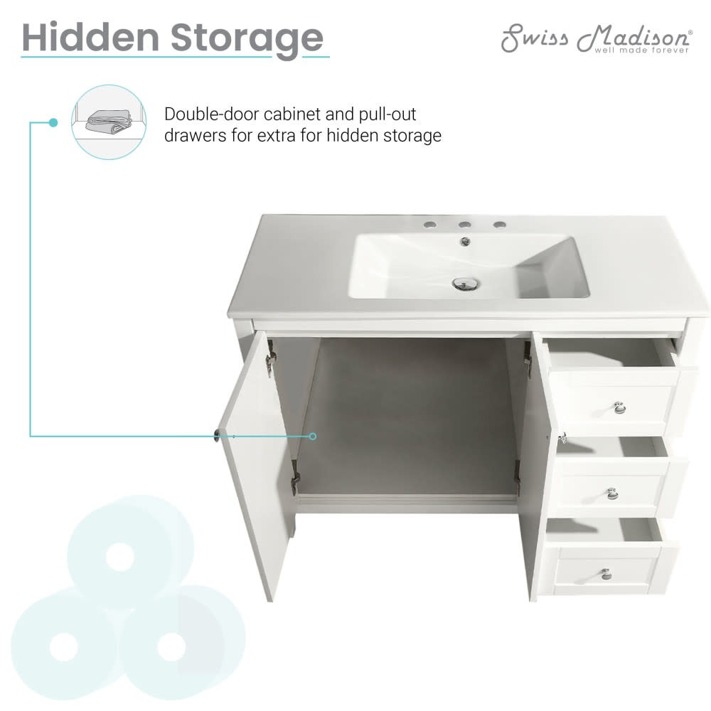 Swiss Madison SM-BV414-3 Cannes 48″ – White