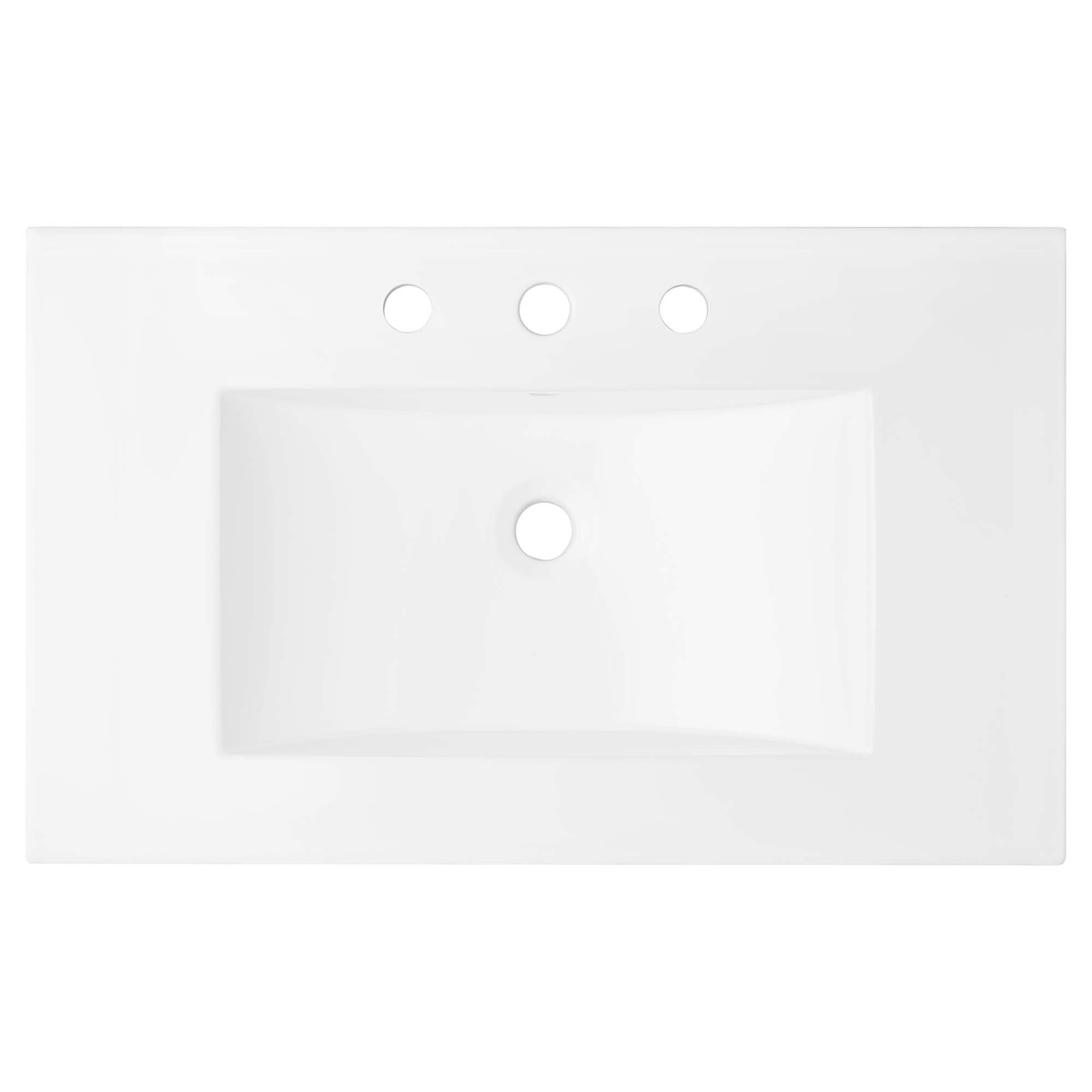 Modway Cayman Modern 30″ Bathroom Sink in White With Rectangular Basin