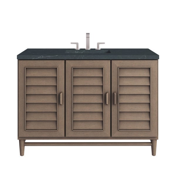 48″ James Martin Portland 620-V48-WW-3CSP Vanity Cabinet Charcoal Soapstone Top