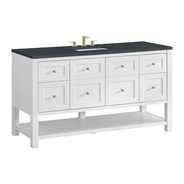 60″ James Martin Breckenridge 330-V60S-BW-3CSP Vanity Cabinet Charcoal QuartzTop
