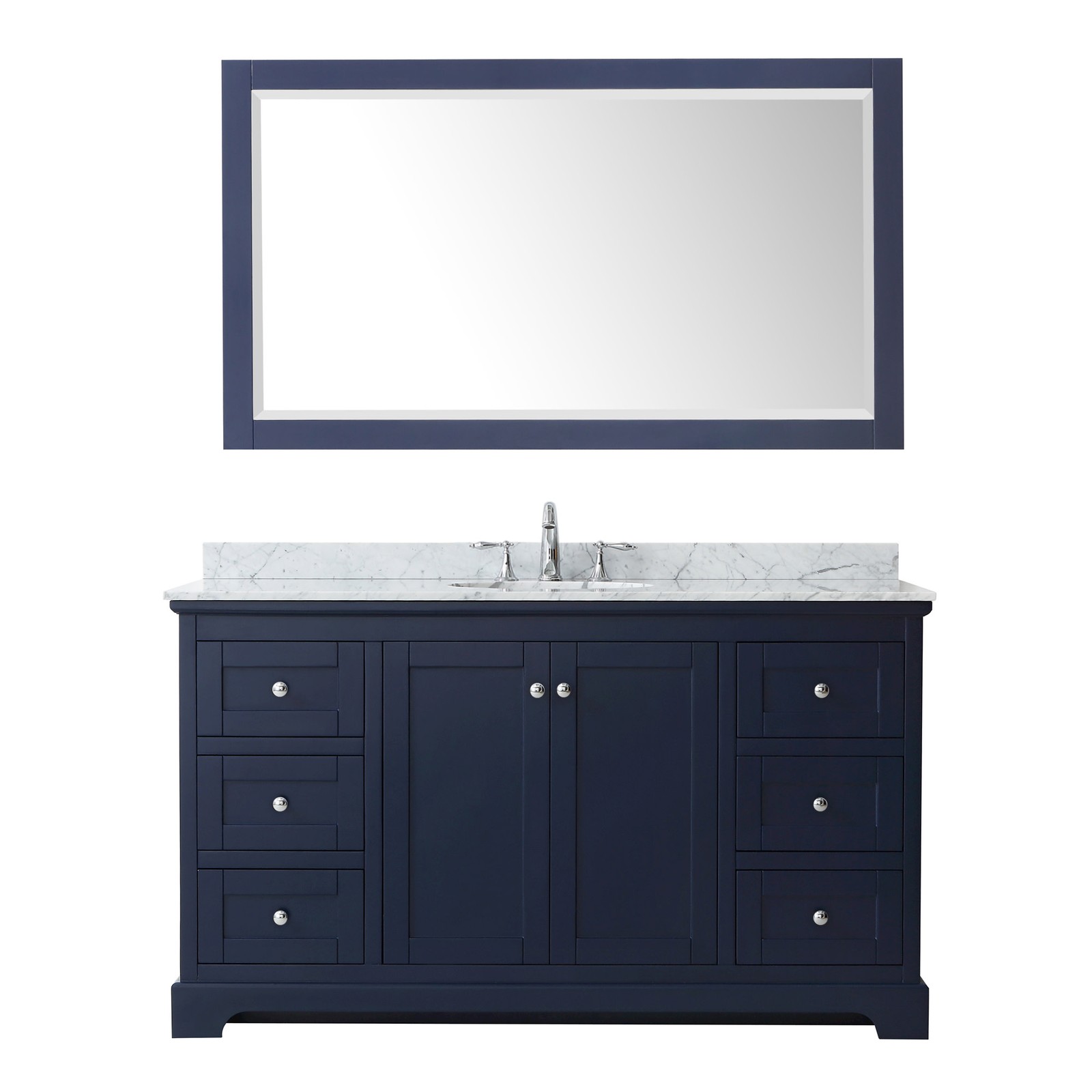 Wyndham Collection WCV232360SCMUNOM58 Avery 60″ – Dark Gray / White Carrara
