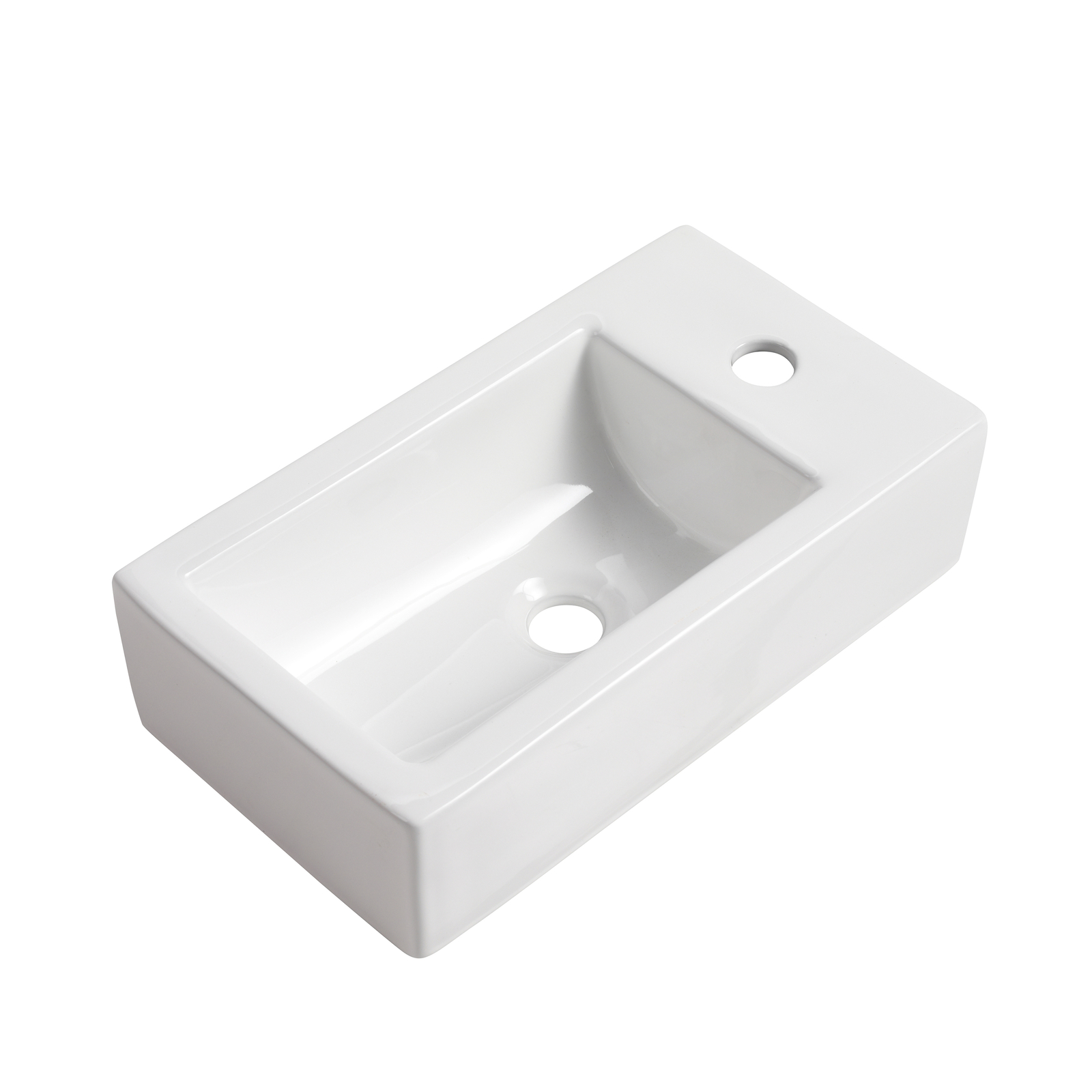 18in Free Standing Bathroom Vanity Cabinet W/ Ceramic Sink Basin for Small Space