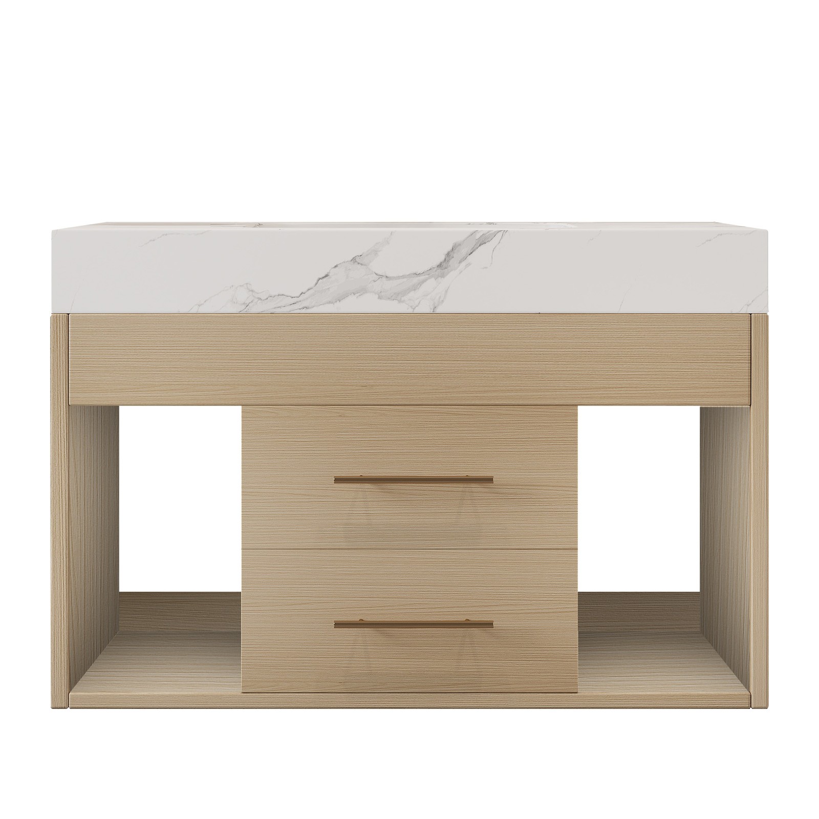 29.9″ Floating Bathroom Vanity with Sintered Stone Top & Ceramic Sink