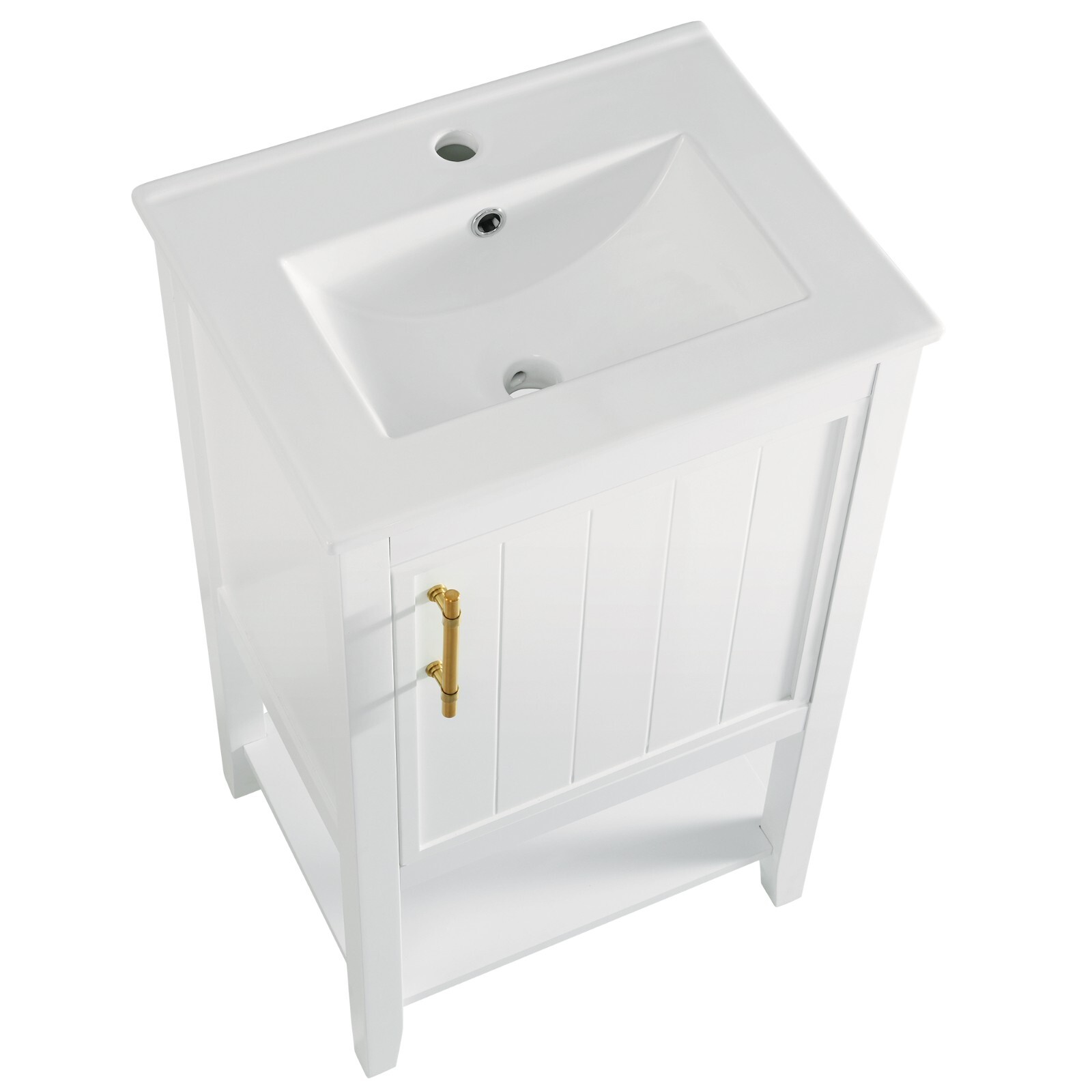 20″ Bathroom Vanity with Sink Door Open Shelf Rack Freestanding Storage Cabinet
