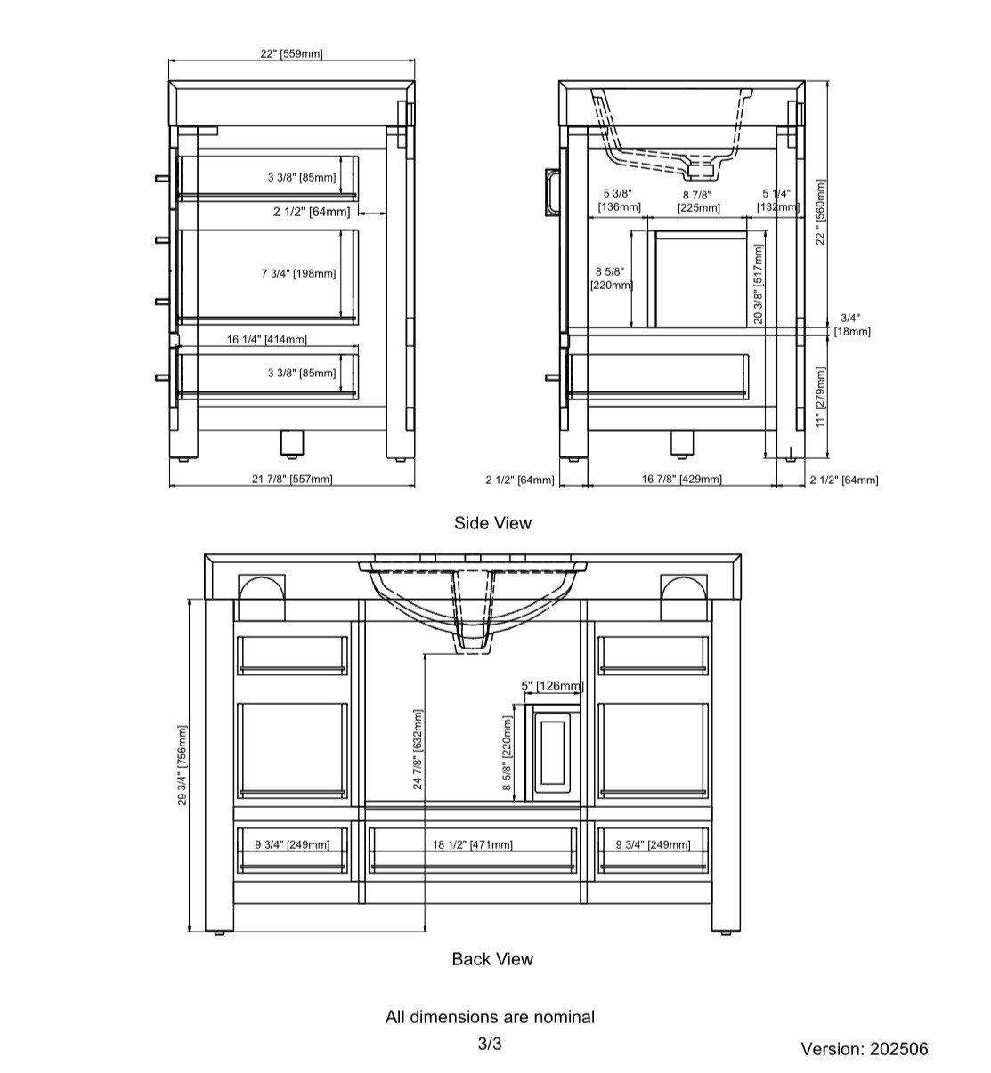 Pick Up Only MISENO Alanya 48″ Freestanding Single Basin Cabinet + Sink, Damaged