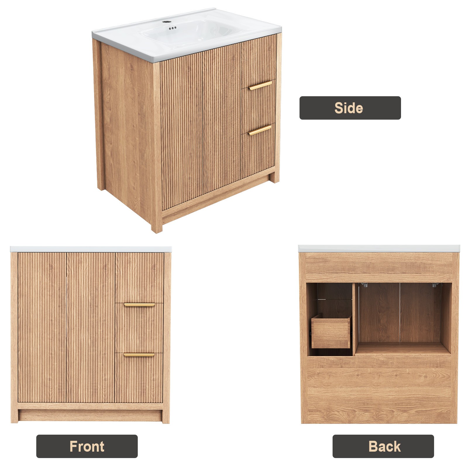 31″ Bathroom Vanity with Sink Bathroom Cabinet with Shelf Storage and Drawer