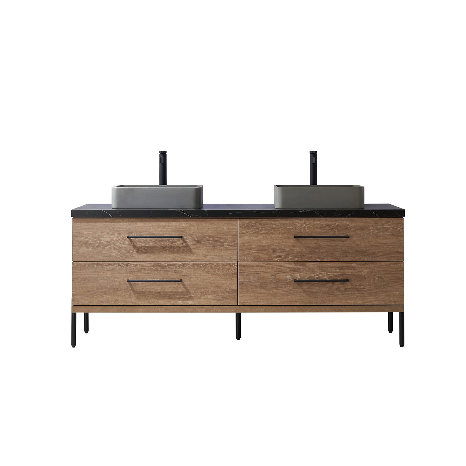 Miseno MV-NM-705172S Trento 72″ – North American Oak / Black