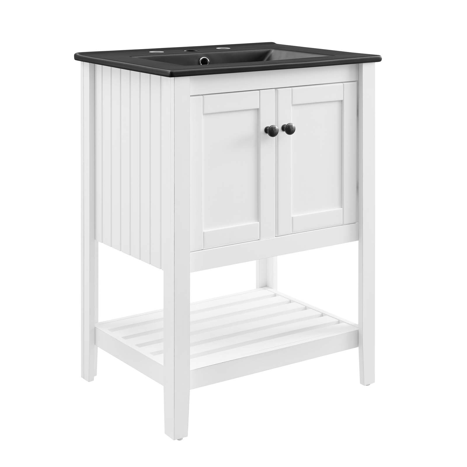 Modway Prestige 24″ Bathroom Vanity With Sink In White Black