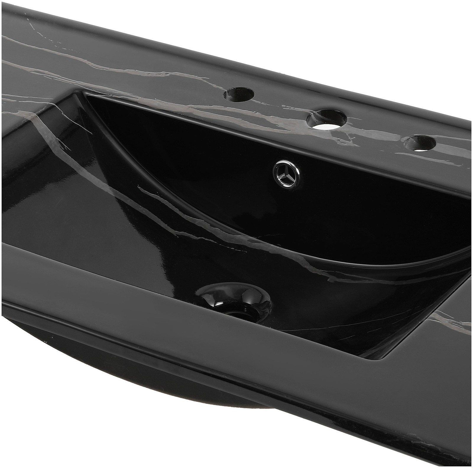 JONATHAN Y Lighting SNK1003 Ancillary 36″ Ceramic Vanity Top – Black
