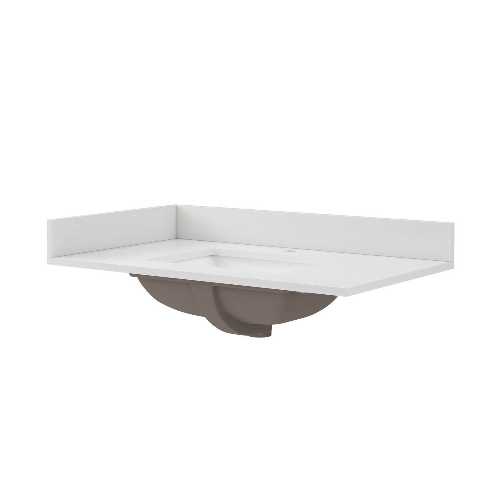 CRAFT + MAIN QZ37221R 37″ Quartz Vanity Top – White