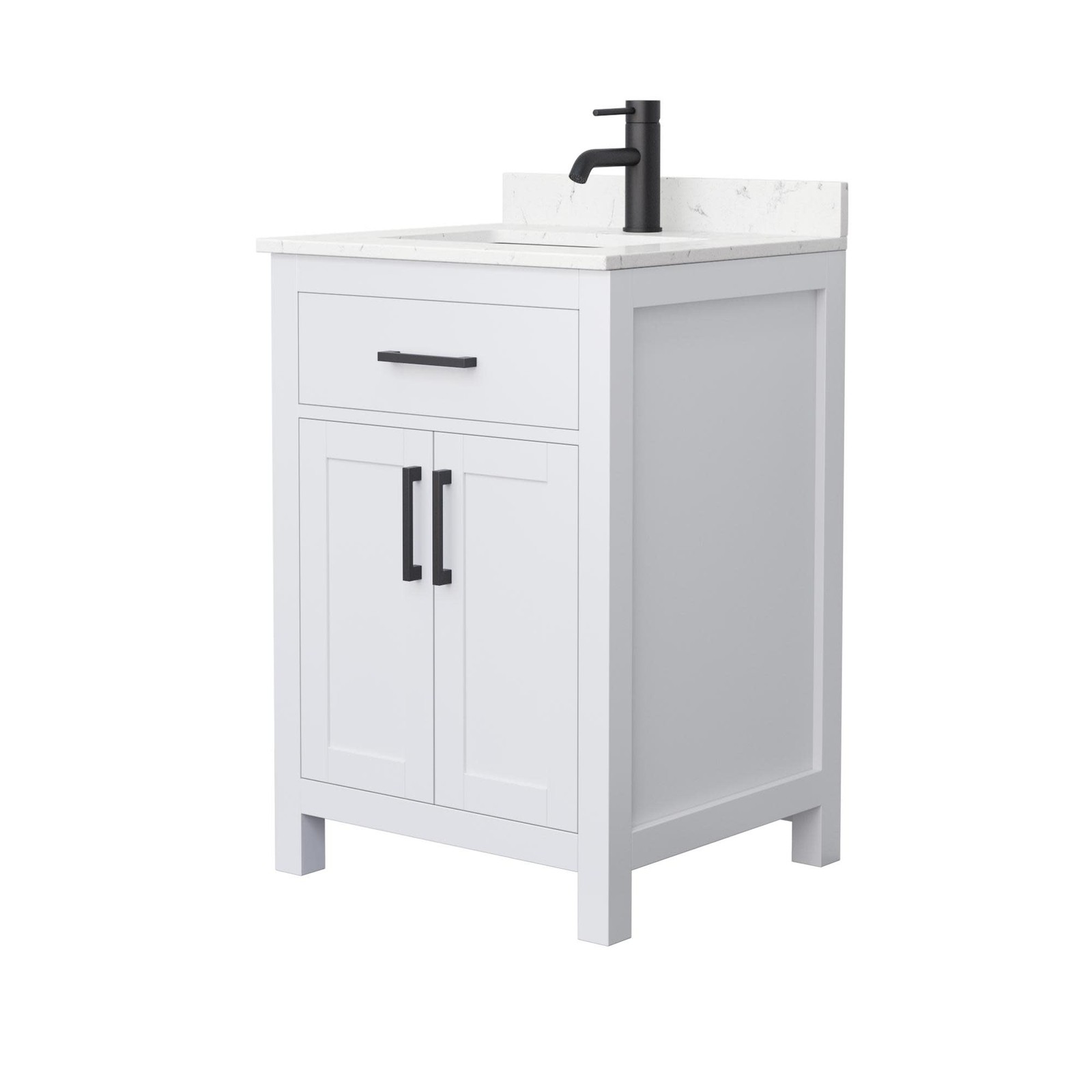 Wyndham Collection WCG242424S-VCA-MXX Beckett 24″ – White / White Cultured