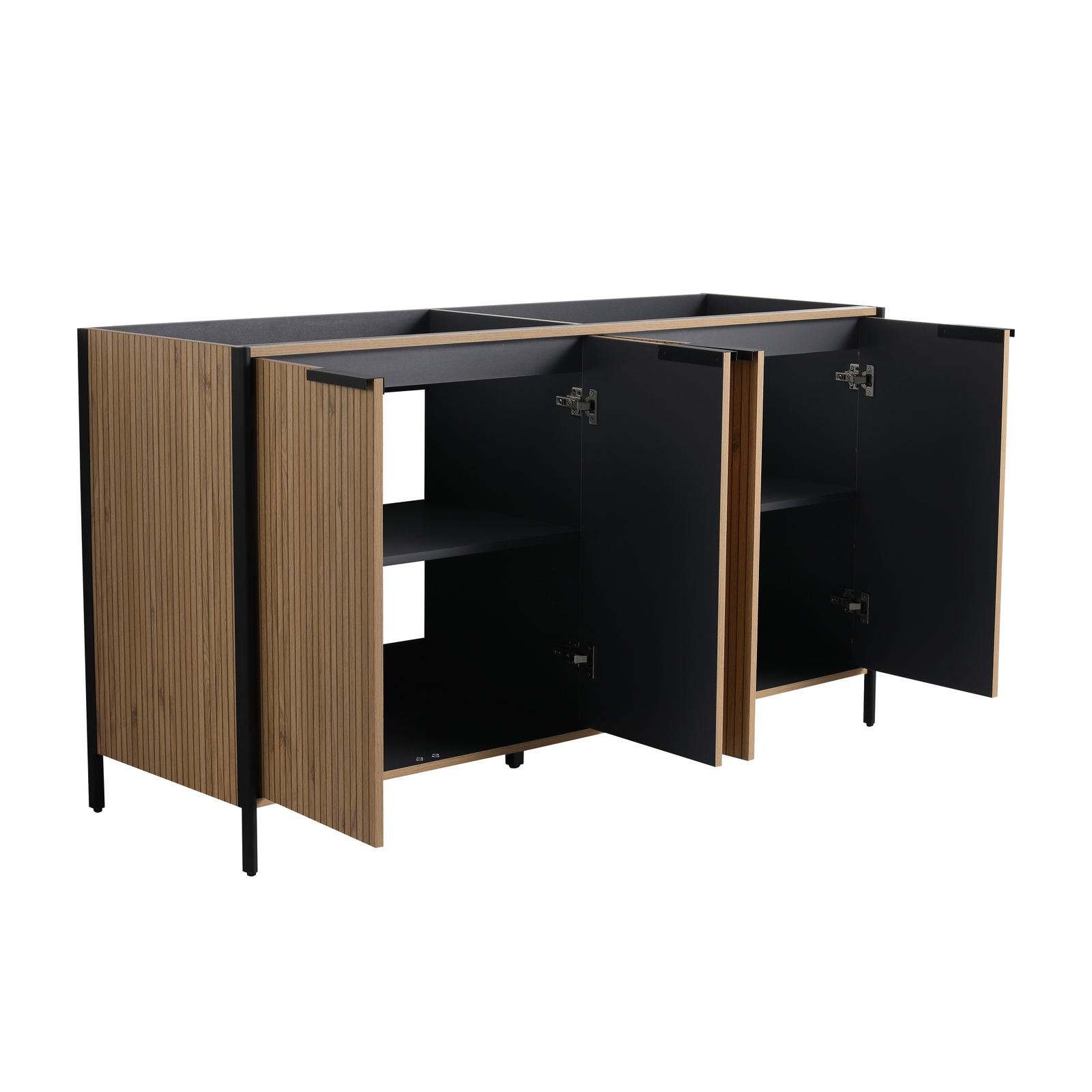 60″ Plywood Freestanding Bathroom Vanity Without Sink Top Included With 4Doors