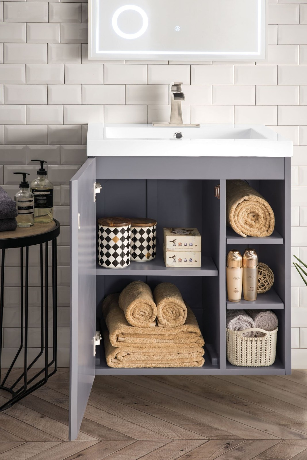 James Martin Vanities E110V24WG Alicante 24″ Wall Mounted Single – White