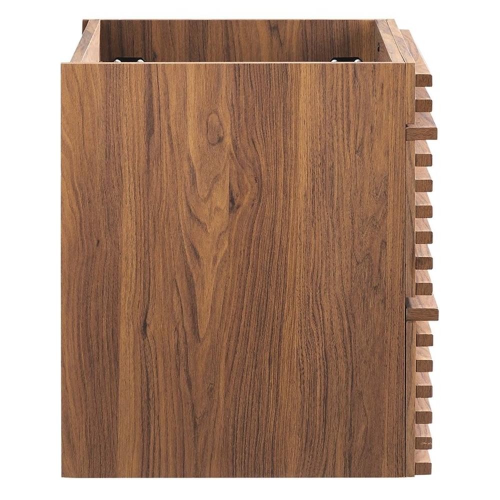 Pemberly Row 23.5″ MDF Wood Wall-Mount Bathroom Vanity Cabinet in Walnut