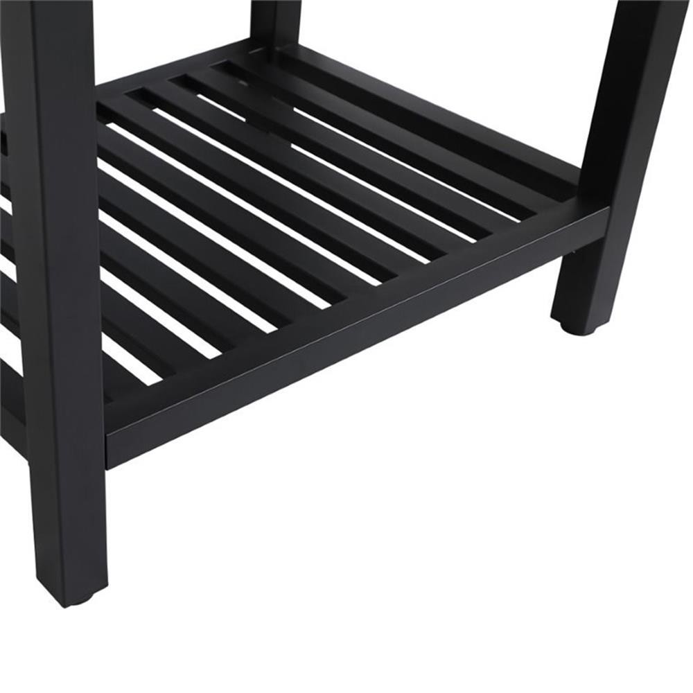 Pemberly Row 24″ Single Resin Top Metal Bathroom Vanity in Black