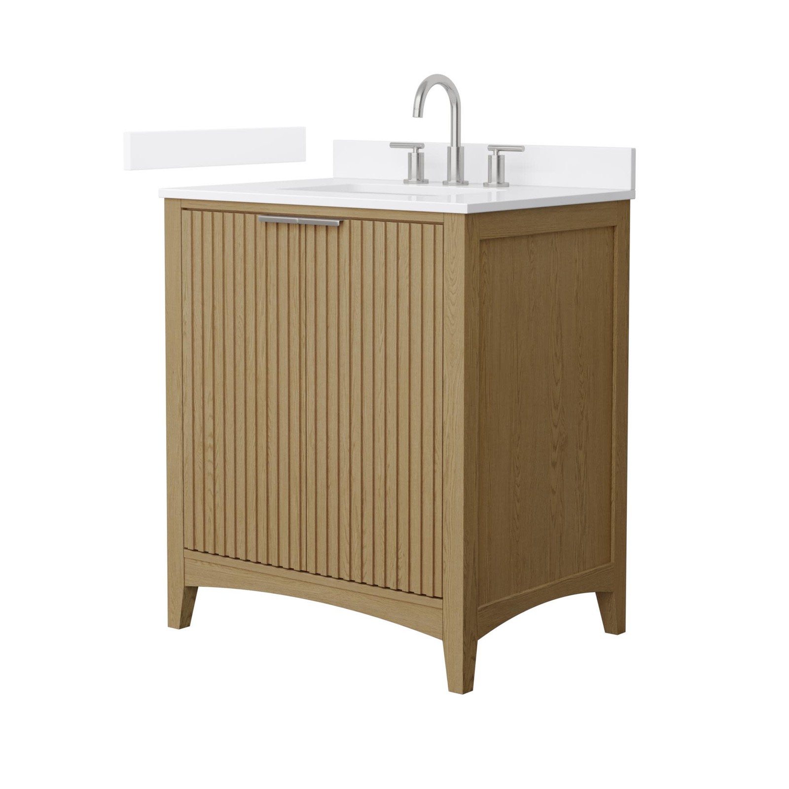 Wyndham Collection WCF9191-30S-VCA-US3MXX Palmilla 30″ – Natural Oak / White