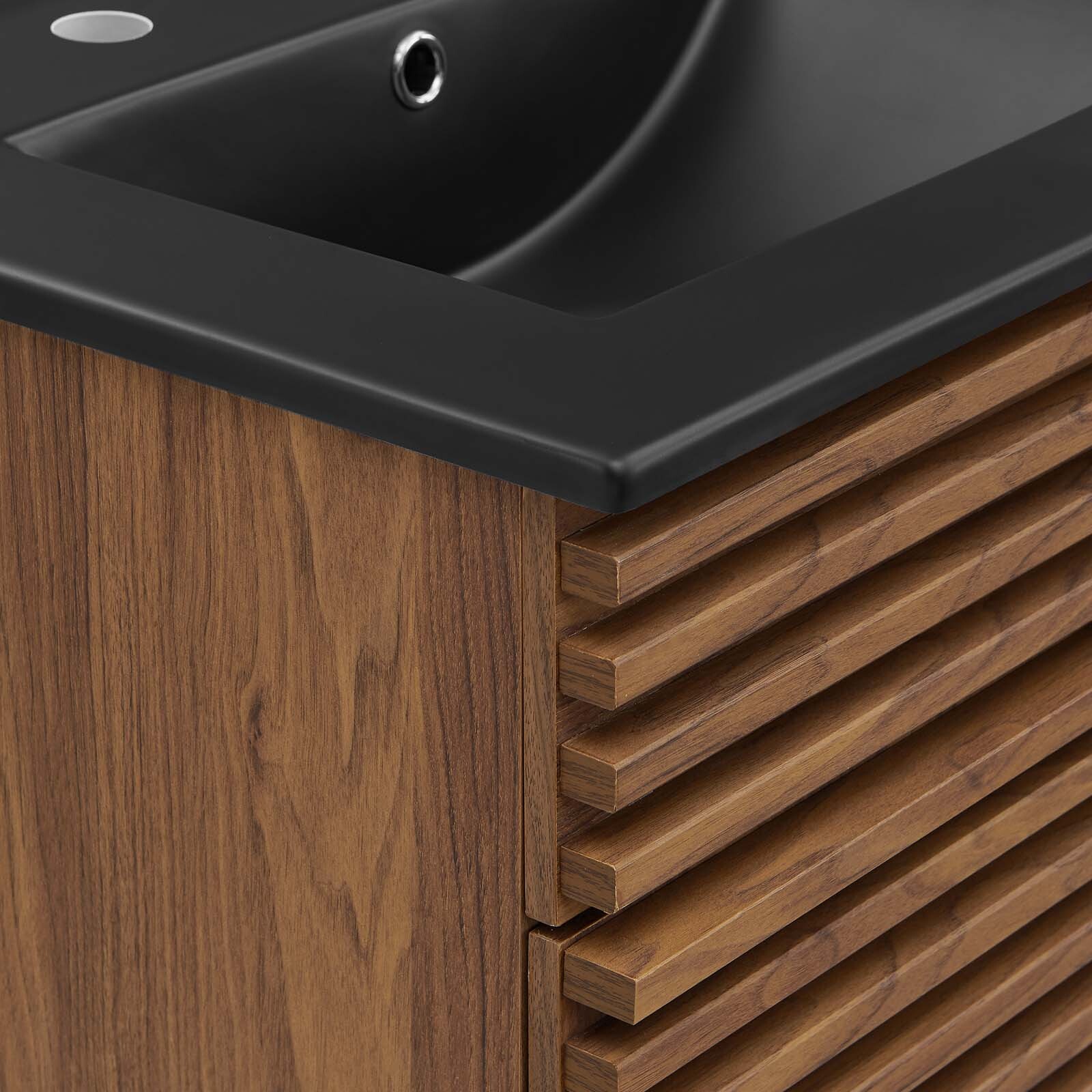 Modway Render 24″ Bathroom Vanity With Sink in Walnut Black