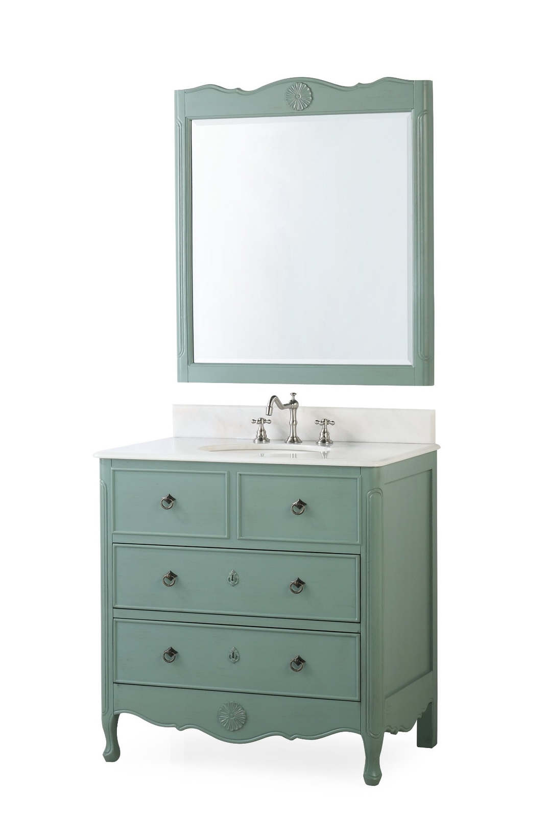 34 inch Cottage look Blue Daleville Bathroom Sink vanity HF081Y – Local Pick up
