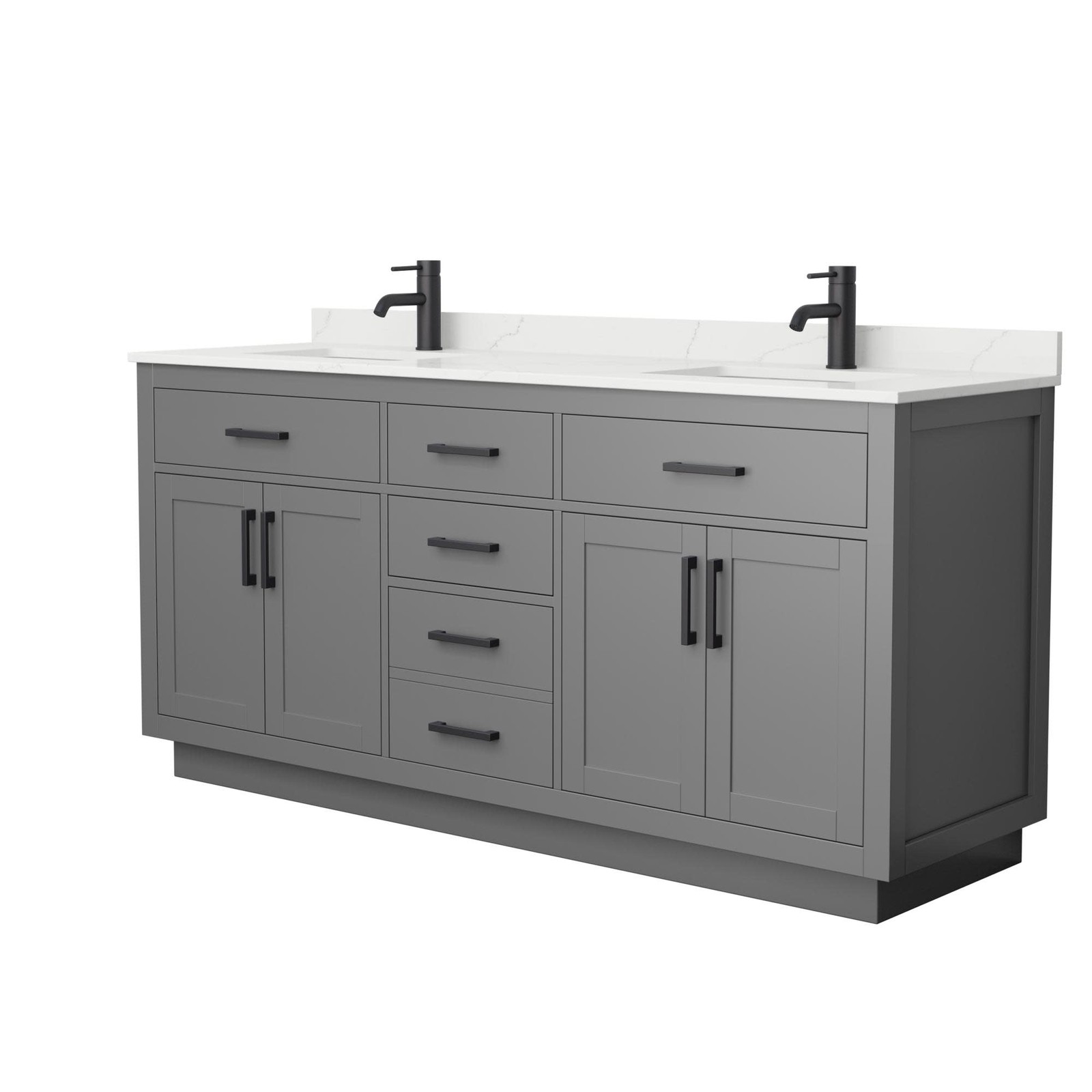 Wyndham Collection WCG262672D-QTZ-UNSMXX Beckett TK 72″ – Dark Gray / White