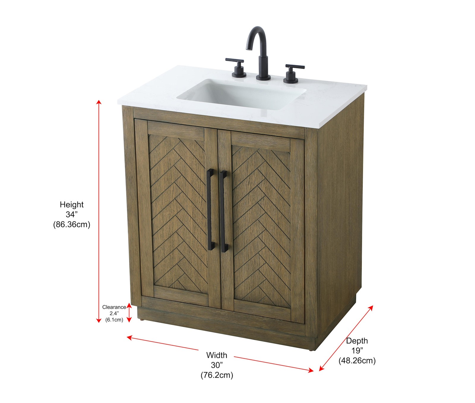 Elegant Lighting VF29030 Chase 30″ – Wood