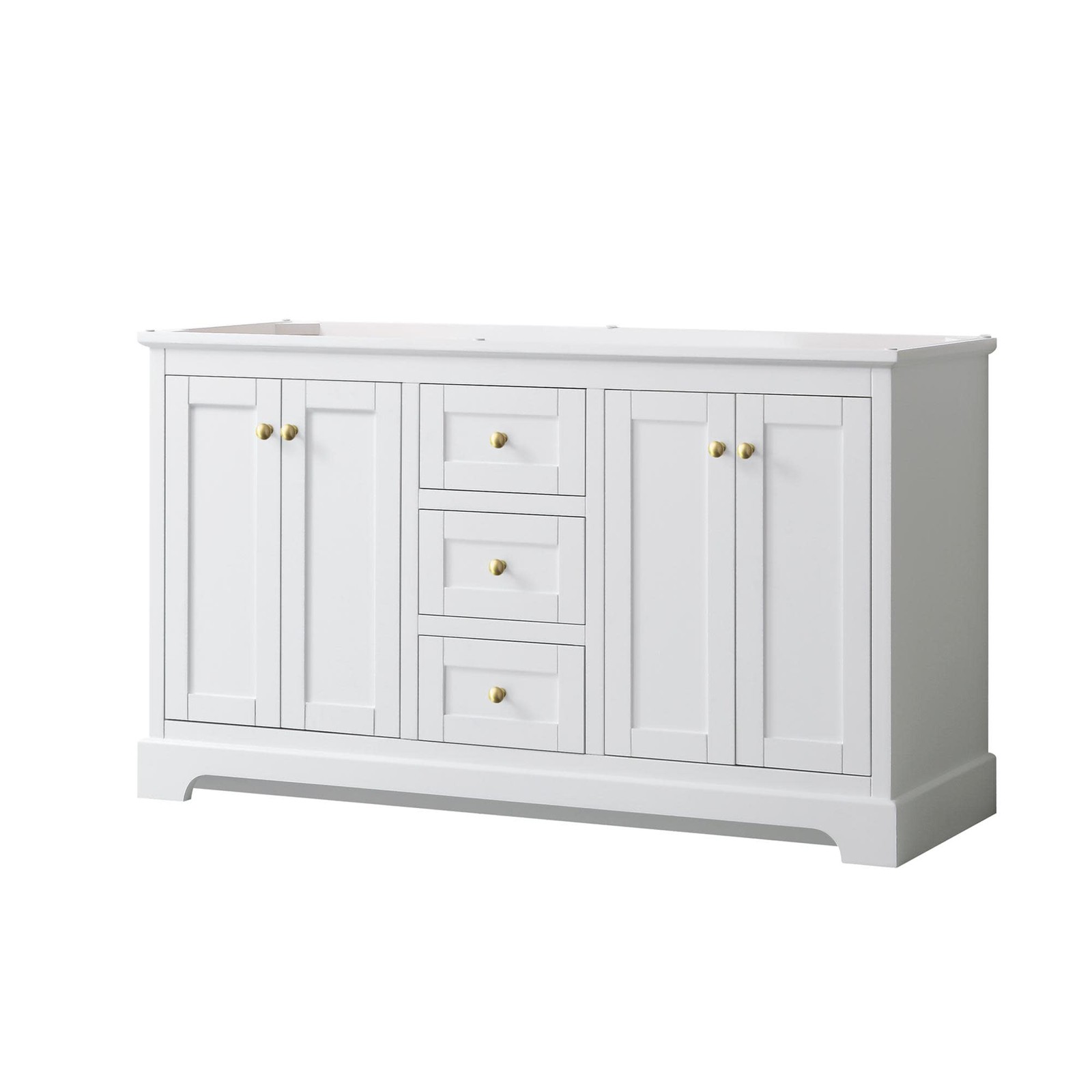 Wyndham Collection WCV232360DCXSXXMXX Avery 60″ Double – White / Brushed Gold