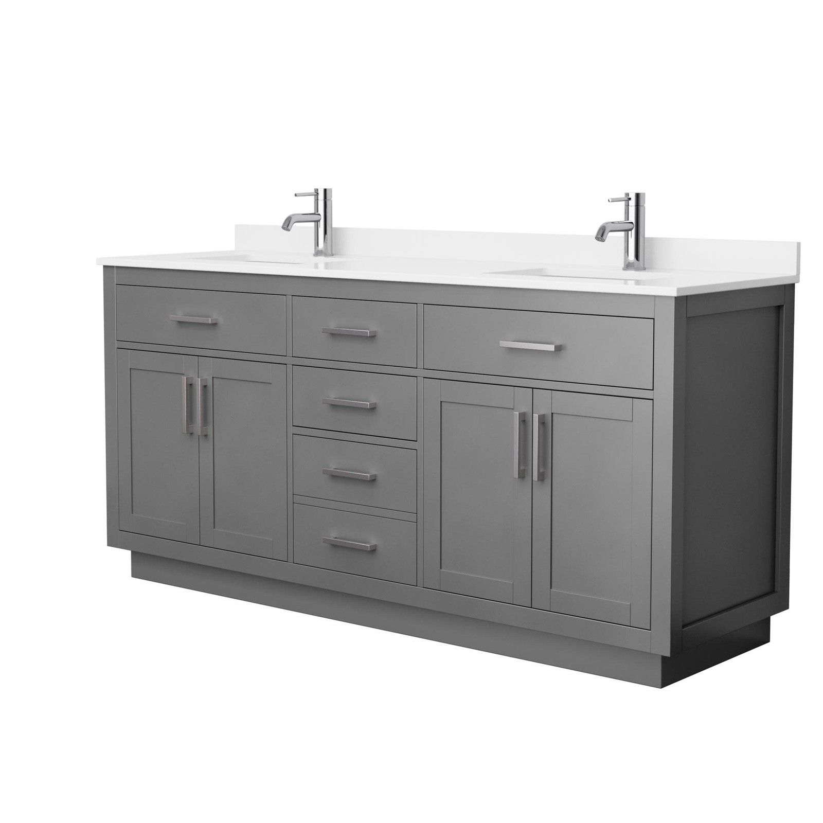 Wyndham Collection WCG262672D-QTZ-UNSMXX Beckett TK 72″ – Dark Gray / White
