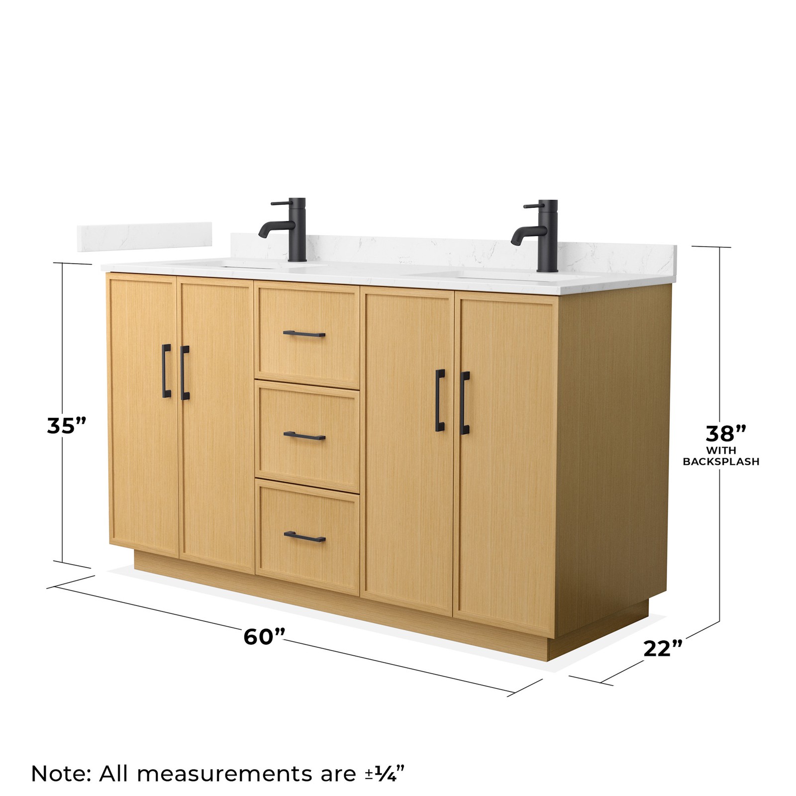 Wyndham Collection WCH7474-60D-VCA-MXX Elan TK 60″ – Light Oak / White Cultured