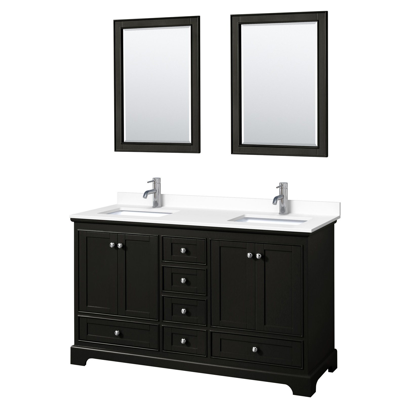 Wyndham Collection WCS202060D-VCA-M24 Deborah 60″ – White / Carrara Cultured