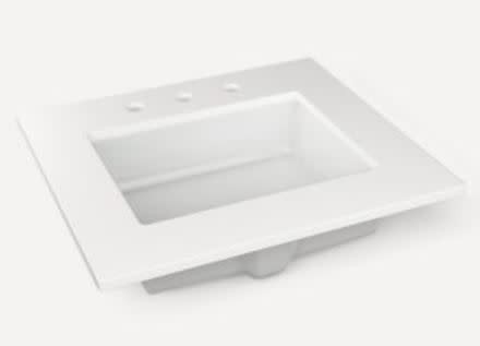 Robern TF25UCO-8 Profiles and Cartesian 25″ Three Hole Vanity Top – Quartz White