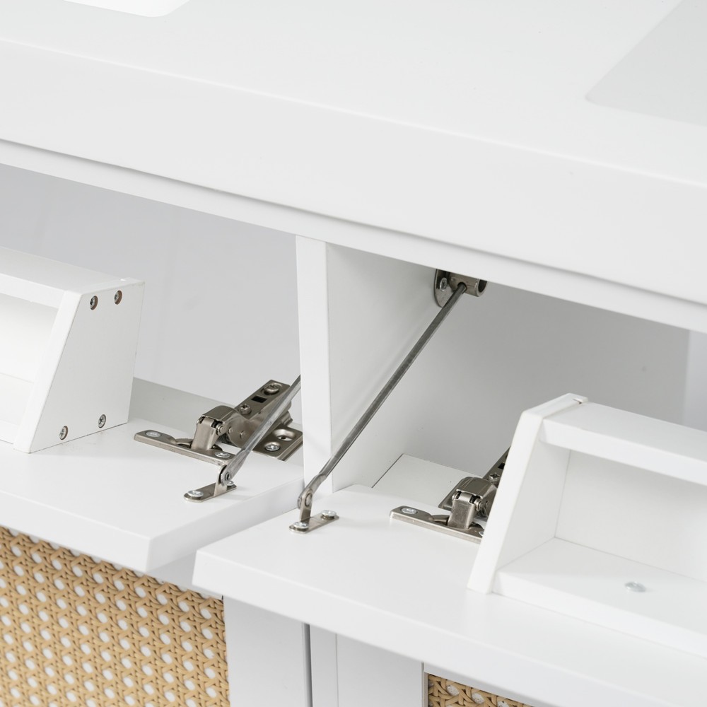 60″ Bathroom Vanity w/Double Sink, 2 Drawers, Freestanding Vanity Doors Cabinet