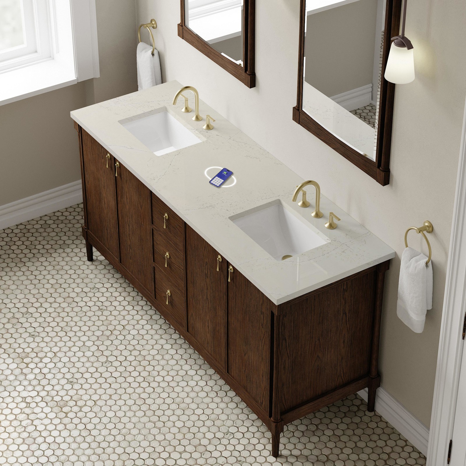 James Martin Vanities D680-V72-FSFR Kinnsden 72″ – Sable Oak