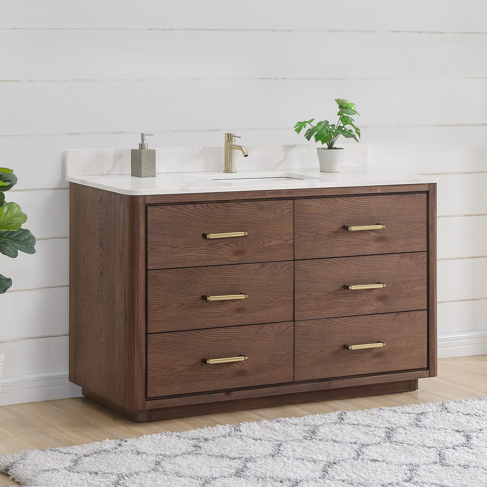 Miseno MV-NM-706555 Porto 54″ – Aged Natural Oak / Fish Maw White
