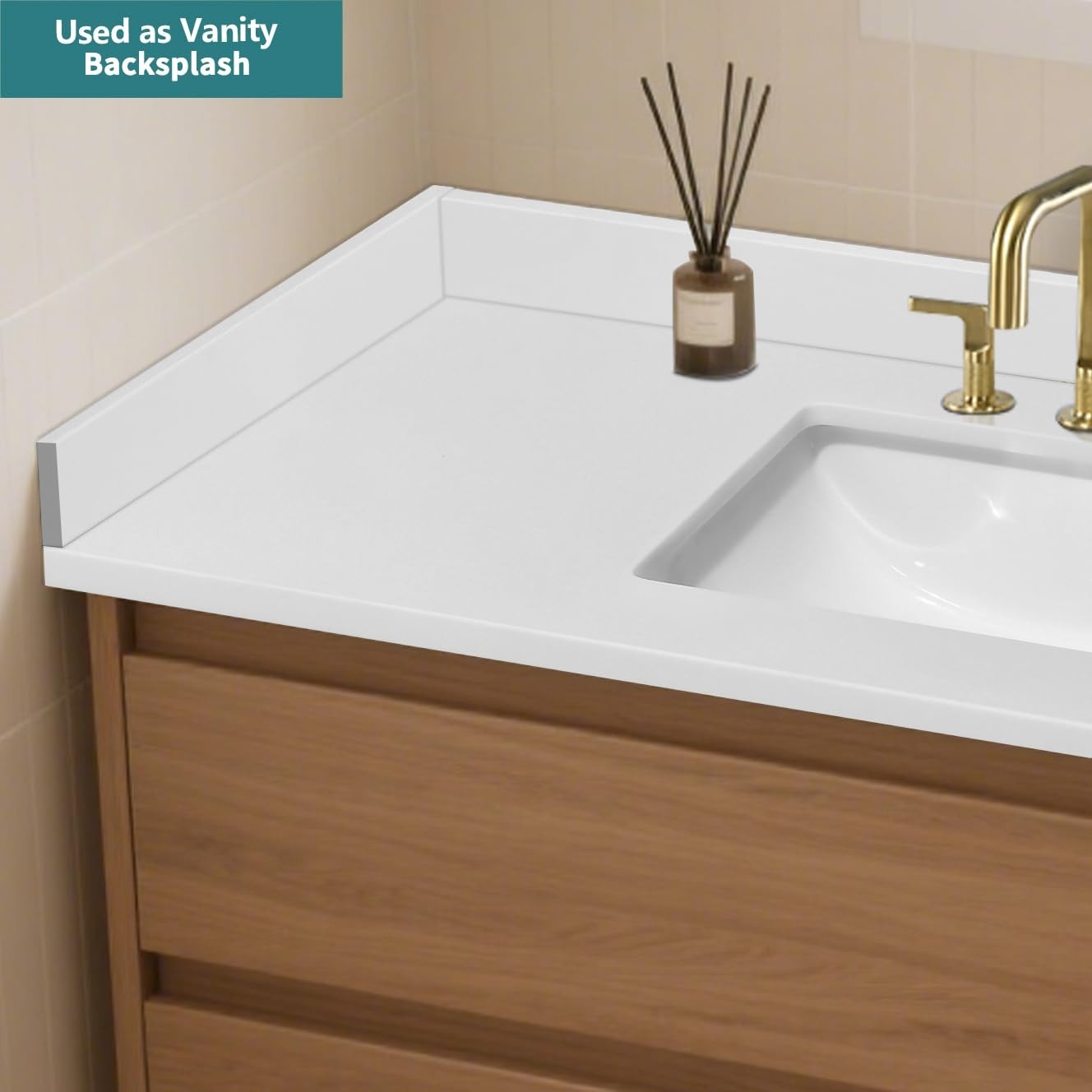 Engineered Stone Sidesplash/Backsplashes Vanity White 30” x .75” x 4” Universal