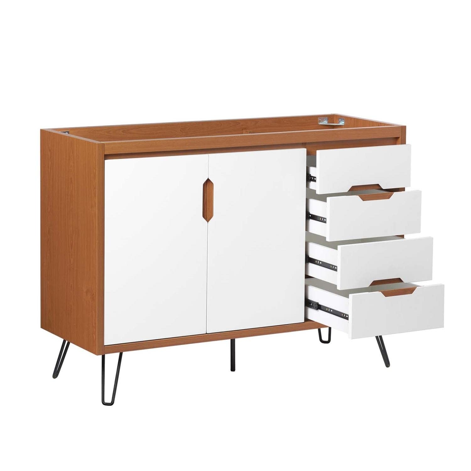Modway Energize 47″ MDF and Particleboard Bathroom Vanity Cabinet – White Finish