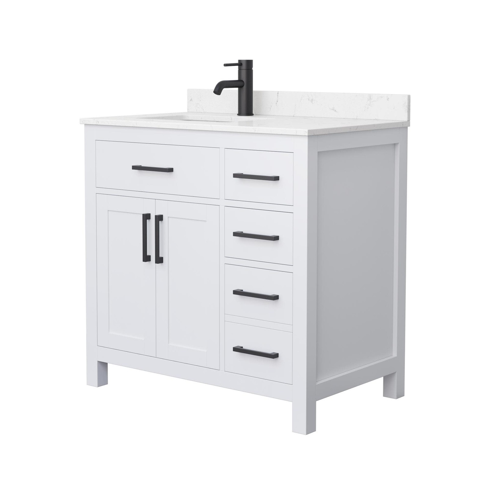 Wyndham Collection WCG242436S-UNSMXX Beckett 36″ – Green / Carrara Cultured