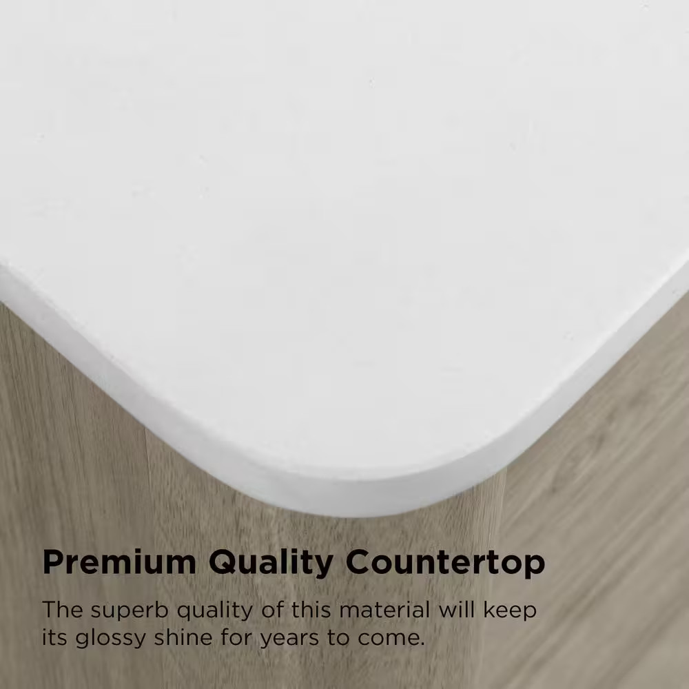 Camley 30 In. Single Sink Freestanding Sandstorm Bath Vanity with White Engineer