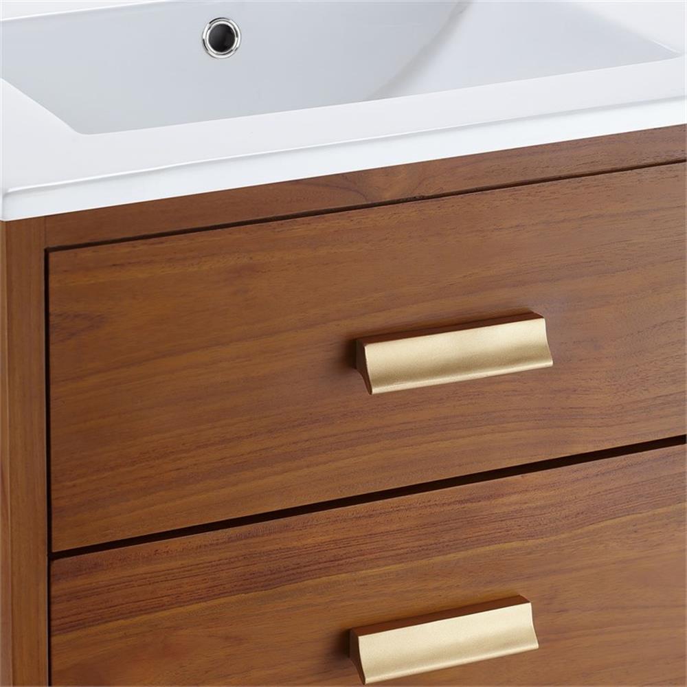 Modway Cassia 24.5″ Modern Wood & Ceramic Bathroom Vanity in Natural/White
