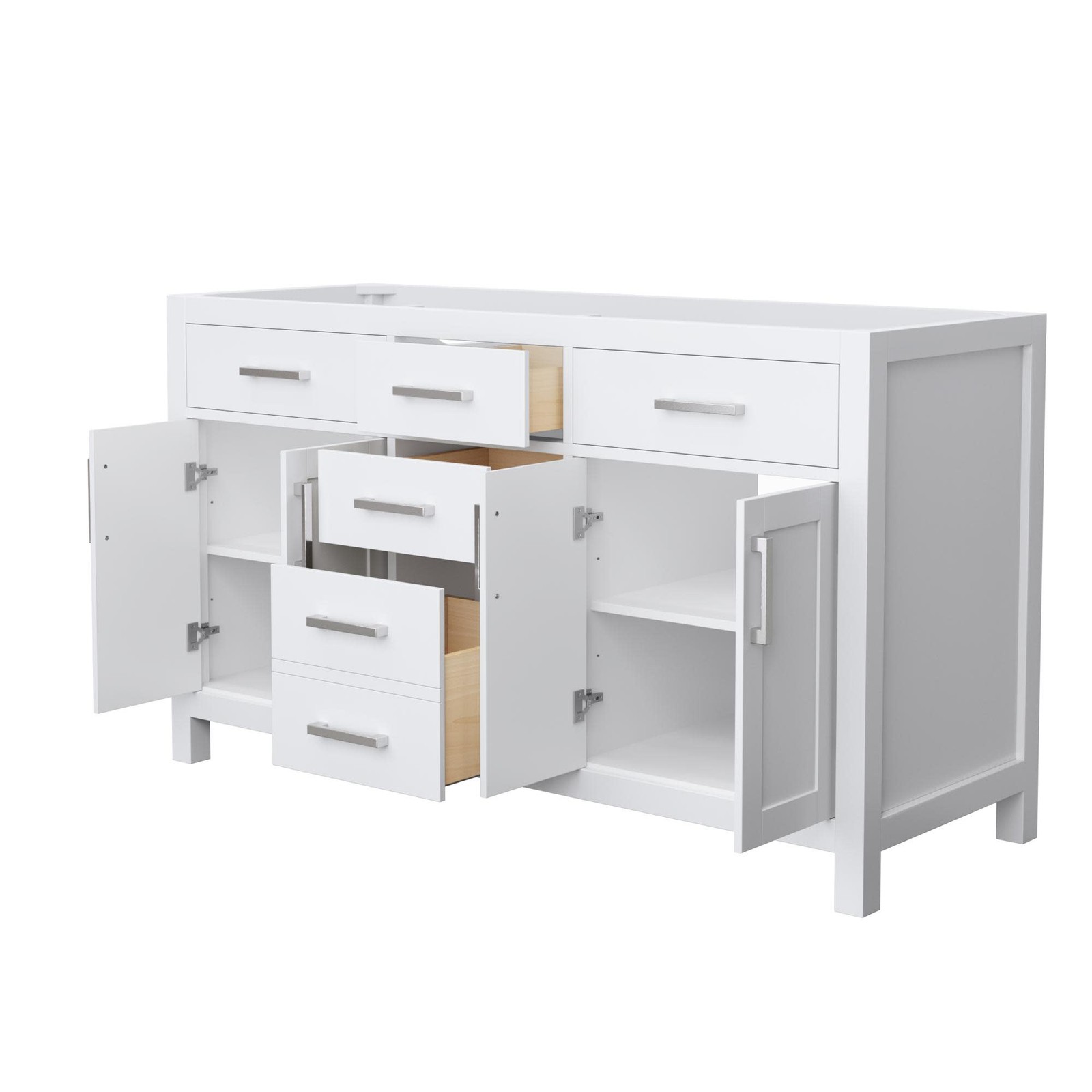 Wyndham Collection WCG242460D-CX-MXX Beckett 59″ Double – White / Brushed Gold