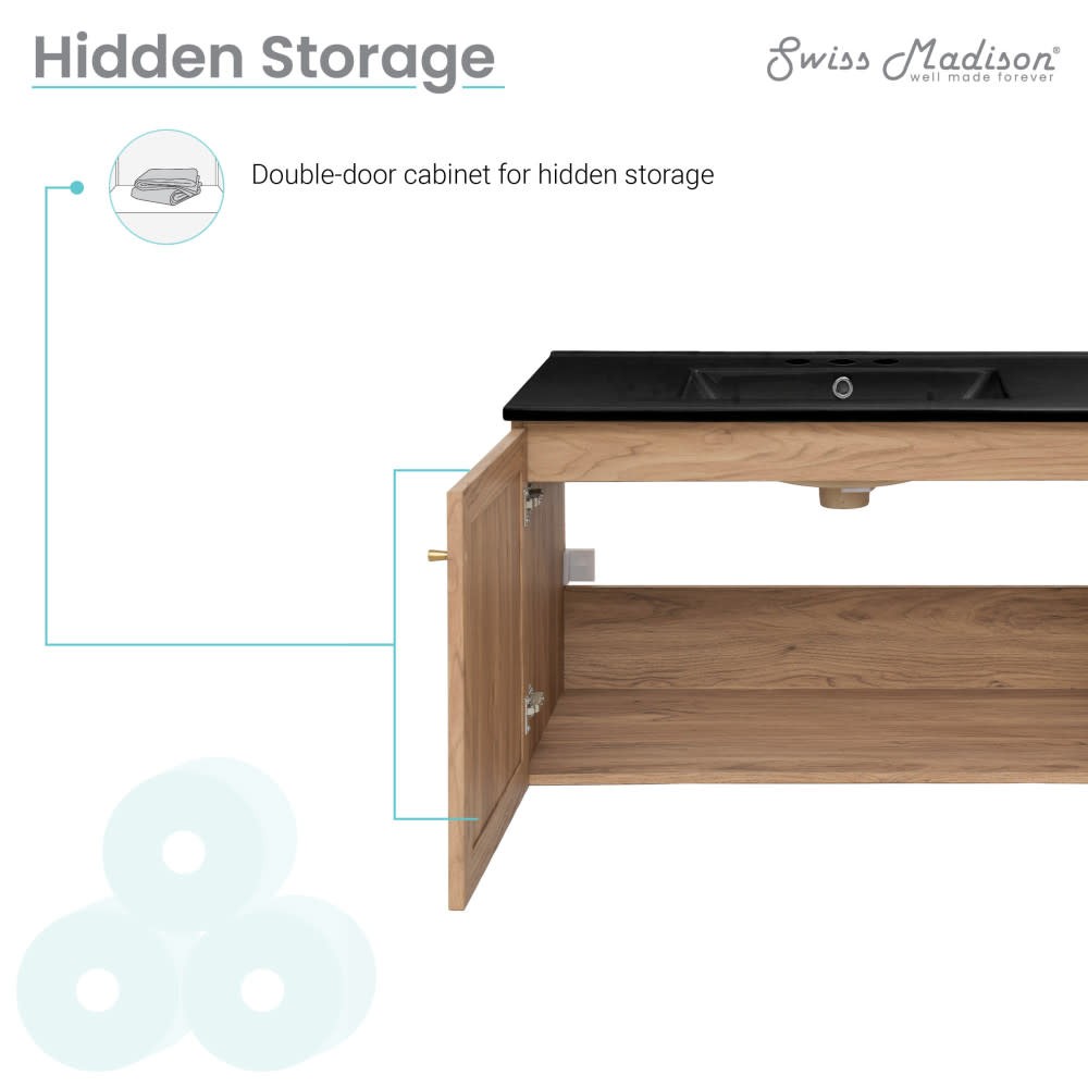 Swiss Madison SM-BV667-3MB Classe 36″ – Golden Oak / Matte Black