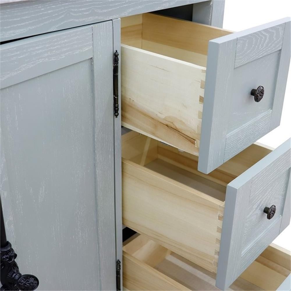 Plantation 37″ Solid Wood Single Wooden Vanity with Left Rectangle Sink in Ash
