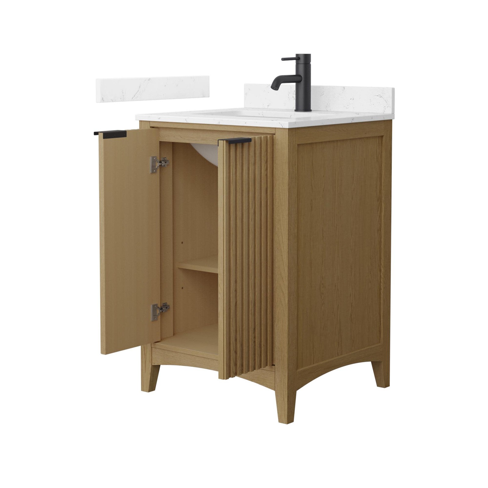 Wyndham Collection WCF9191-24S-VCA-UNSMXX Palmilla 24″ – Natural Oak / Carrara