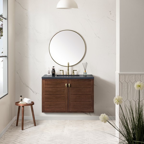 36″ James Martin Amberly 670-V36-WLT-3CSP Vanity Cabinet Charcoal Soapstone Top