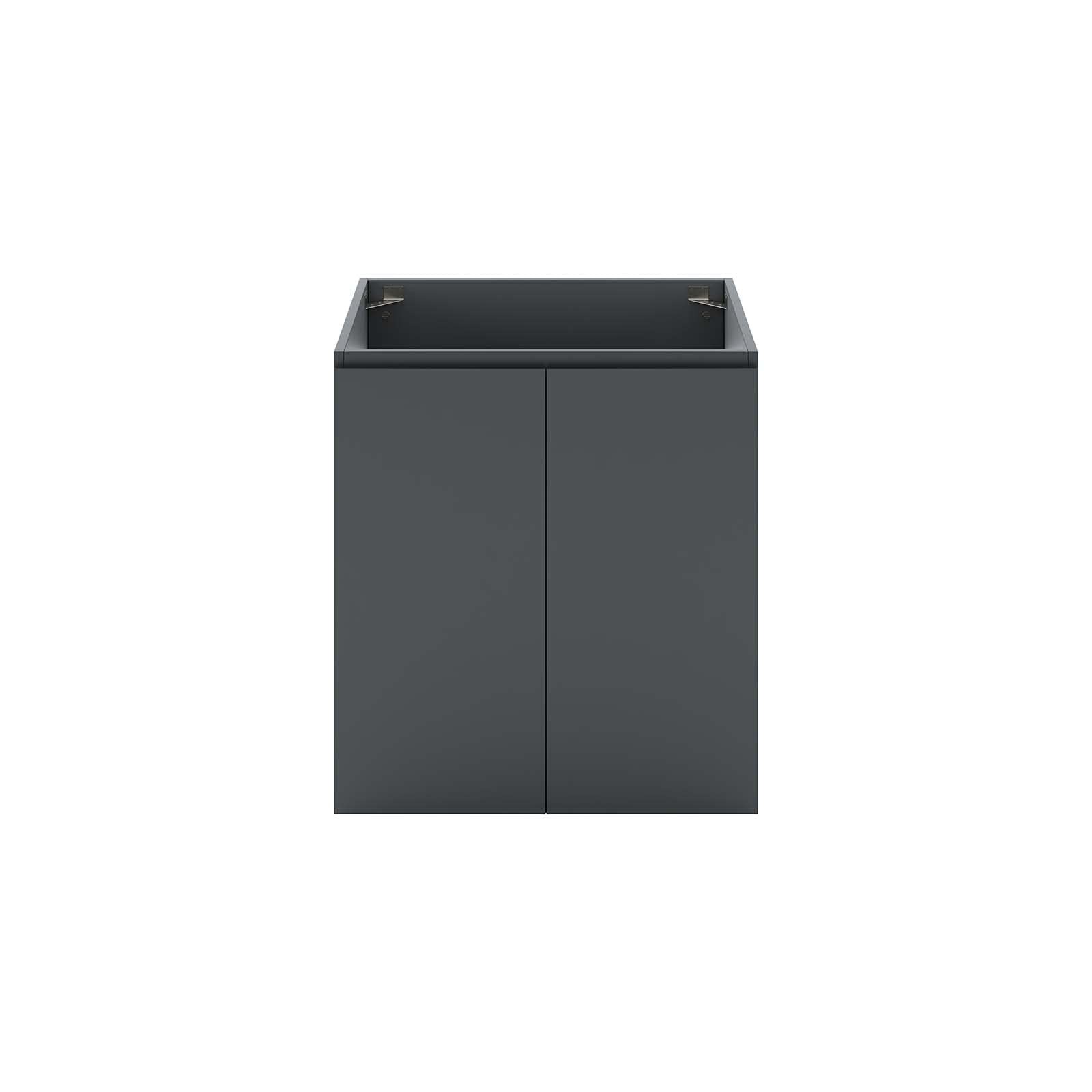 Modway Vitality 23″ Plastic and Wood Wall-Mount Bathroom Vanity in Gray