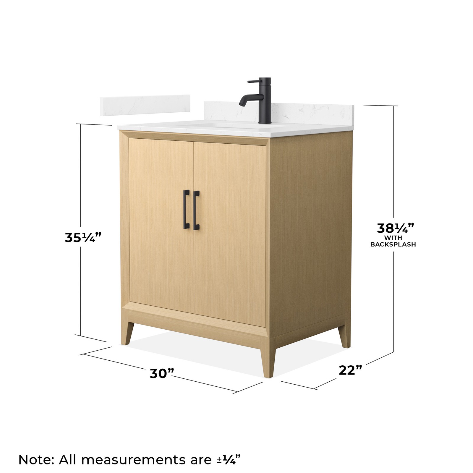 Wyndham Collection WCH7575-30S-VCA-MXX Janna 30″ – White Oak / White Cultured