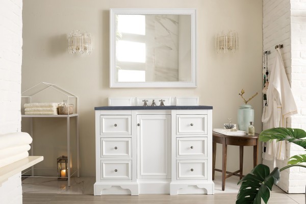48″ James Martin De Soto 825-V48-BW-3CSP Vanity Cabinet Charcoal Soapstone Top