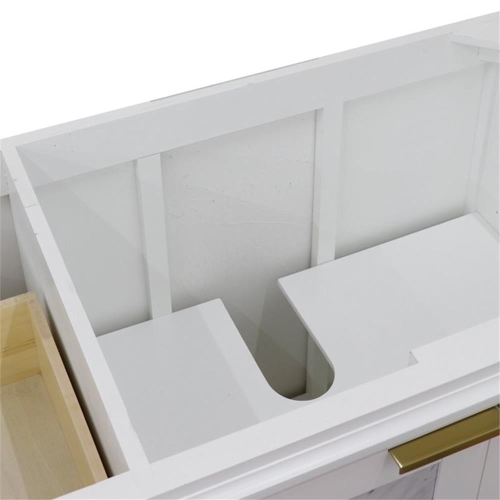 Pemberly Row 42″ Single Sink Solid Wood Vanity with Right Door in White