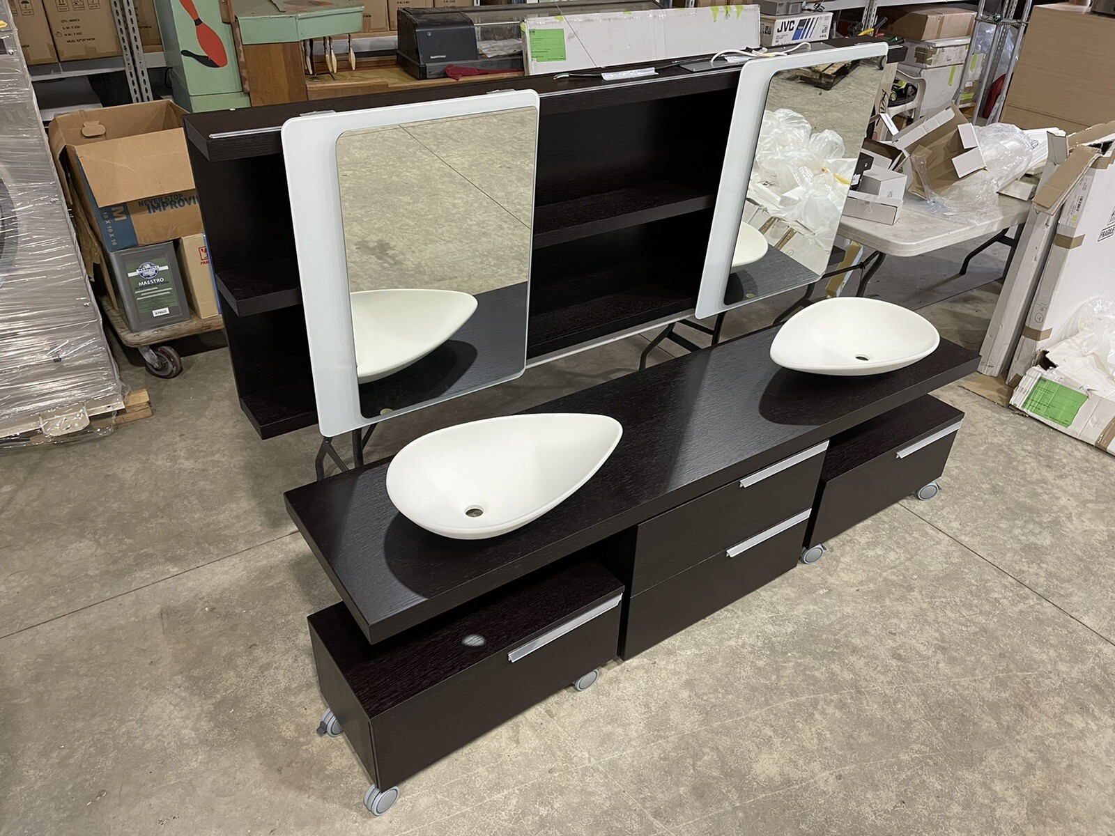 Ardeco Artesi Ultra Modern Bathroom Vanity Cabinet Mirror Set Italy $17K Retail!