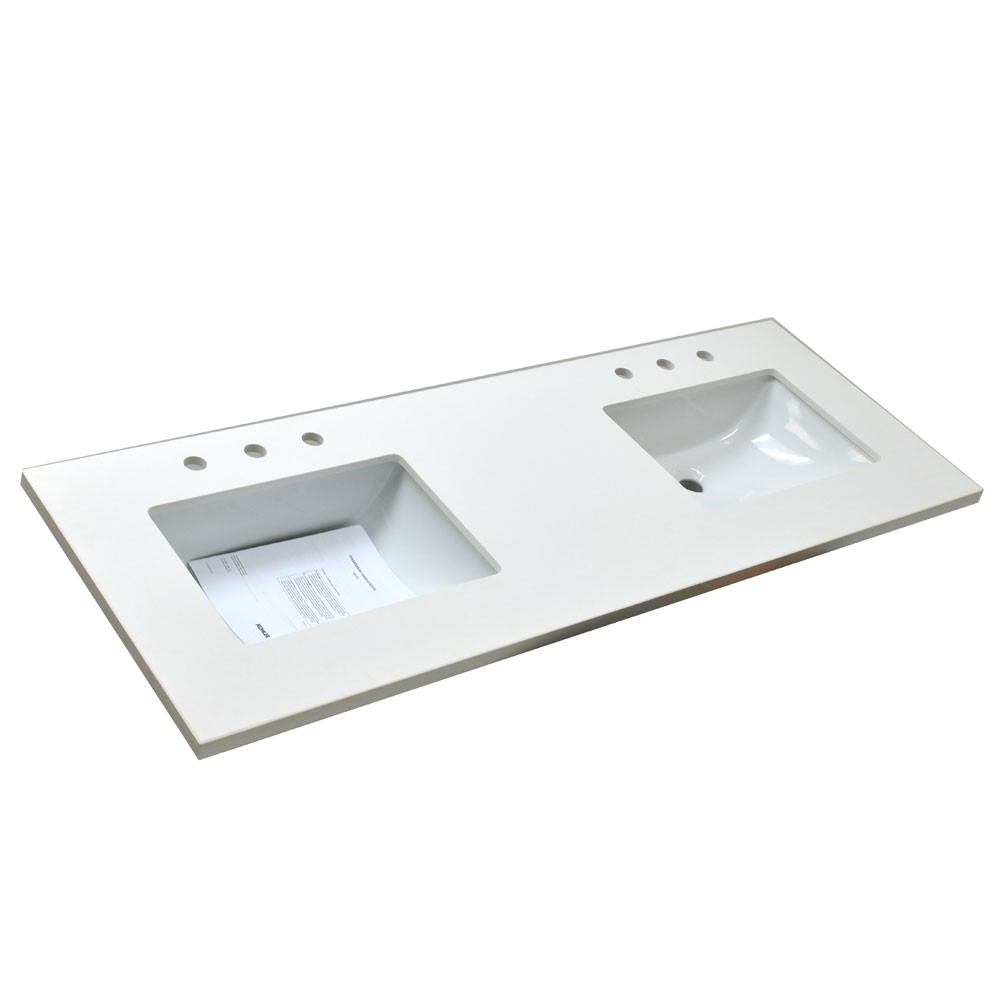 NEW Kohler Kresla 60″ Bathroom Vanity Cabinet Light Oak Double Sink Quartz Top