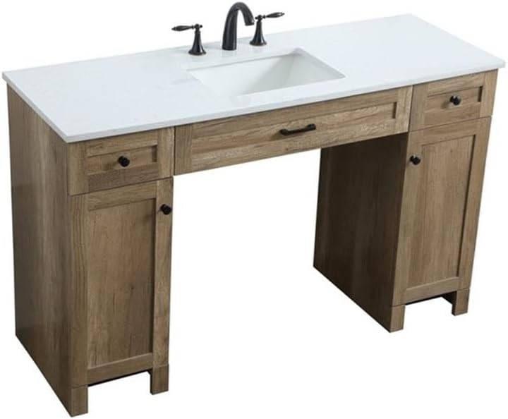 Elegant Kitchen and Bath 54 Inch ADA Compliant Bathroom Vanity In Natural Oak