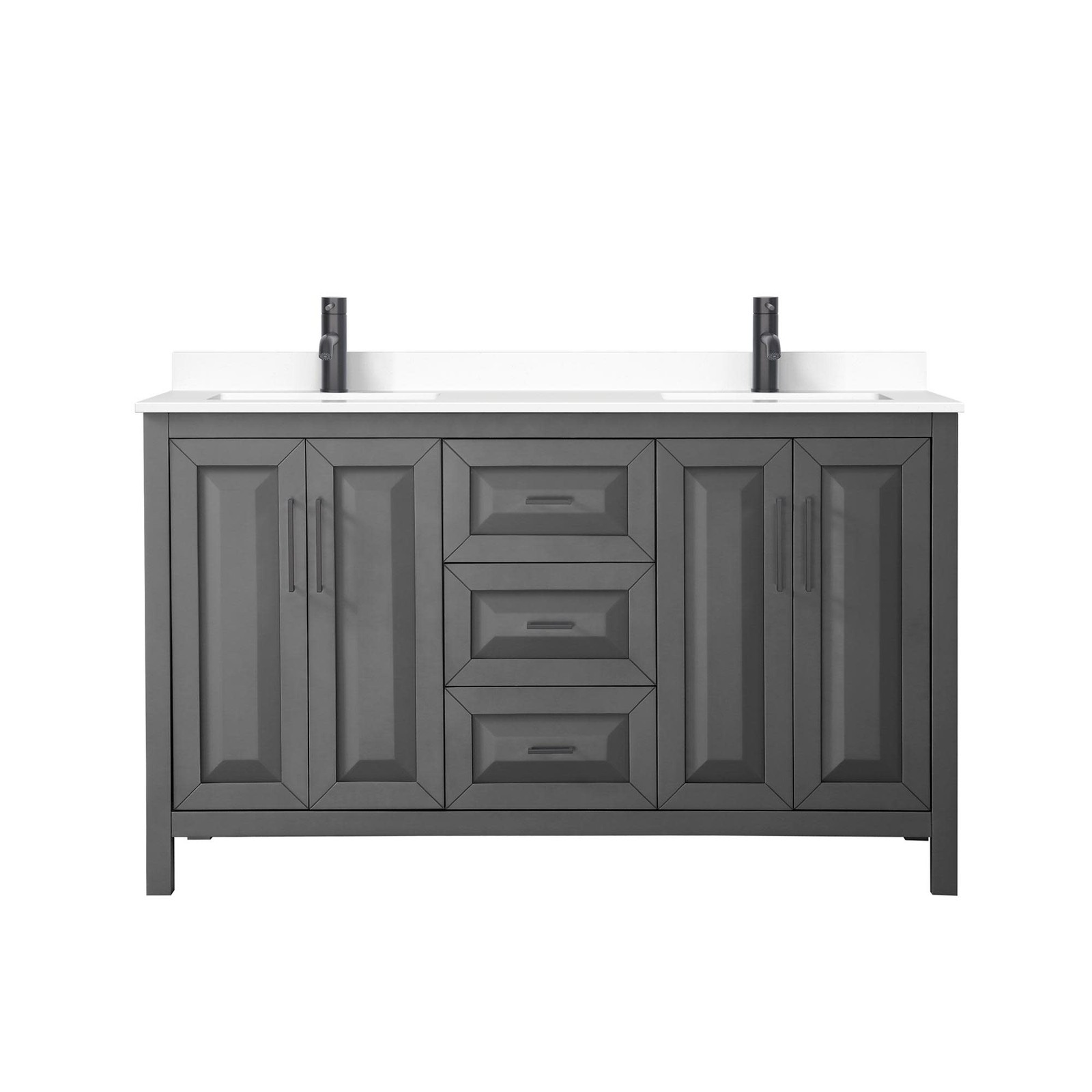 Wyndham Collection WCV252560D-VCA-MXX Daria 60″ – Dark Gray / White Cultured